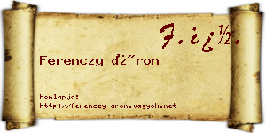 Ferenczy Áron névjegykártya